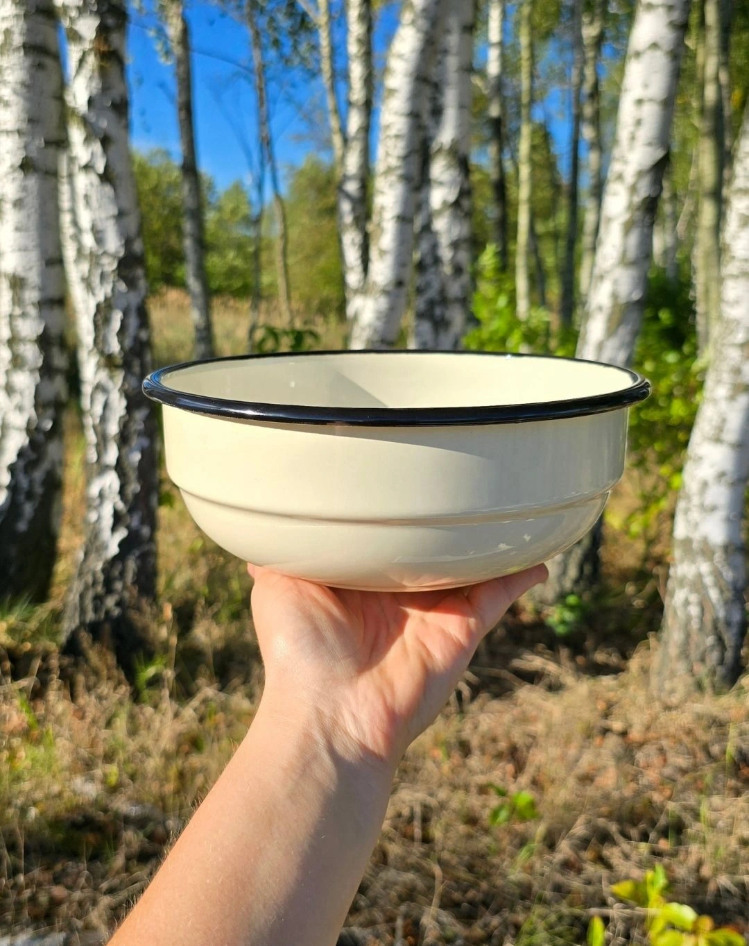 Miska Emaliowana ◦ średnia ◦ 20 cm ◦ Krem budyniowy ◦ - obrazek 2