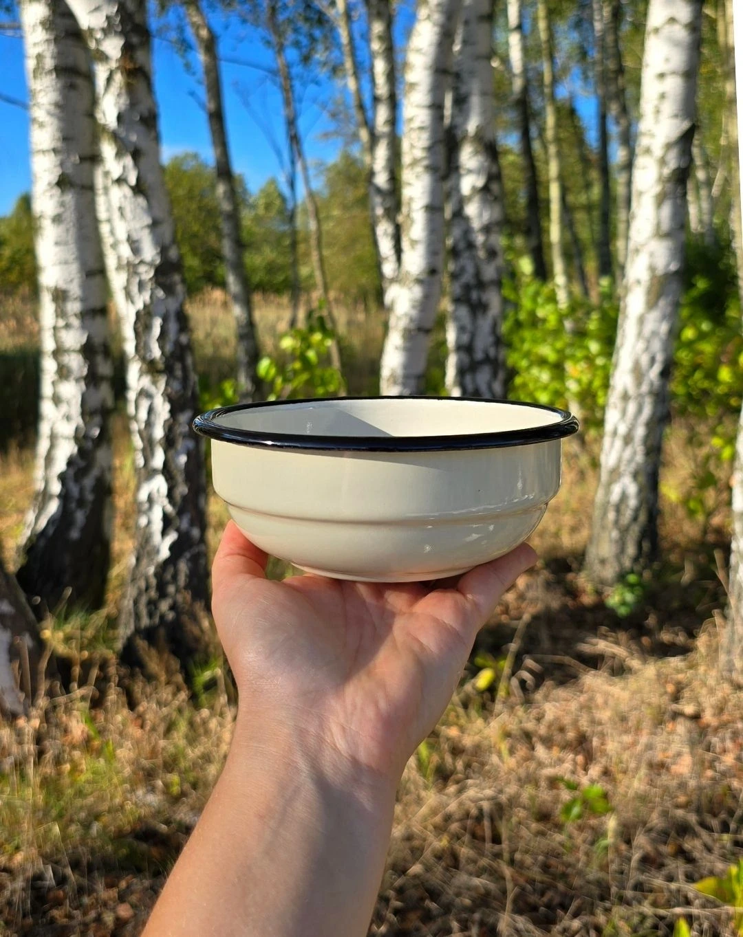 Miska Emaliowana ◦ mała ◦ 14 cm ◦ Krem budyniowy ◦ - obrazek 2
