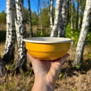 Miska Emaliowana ◦ mała ◦ 14 cm ◦ Złoty Miód ◦