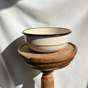 Miska Emaliowana ◦ średnia ◦ 20 cm ◦ Krem budyniowy ◦