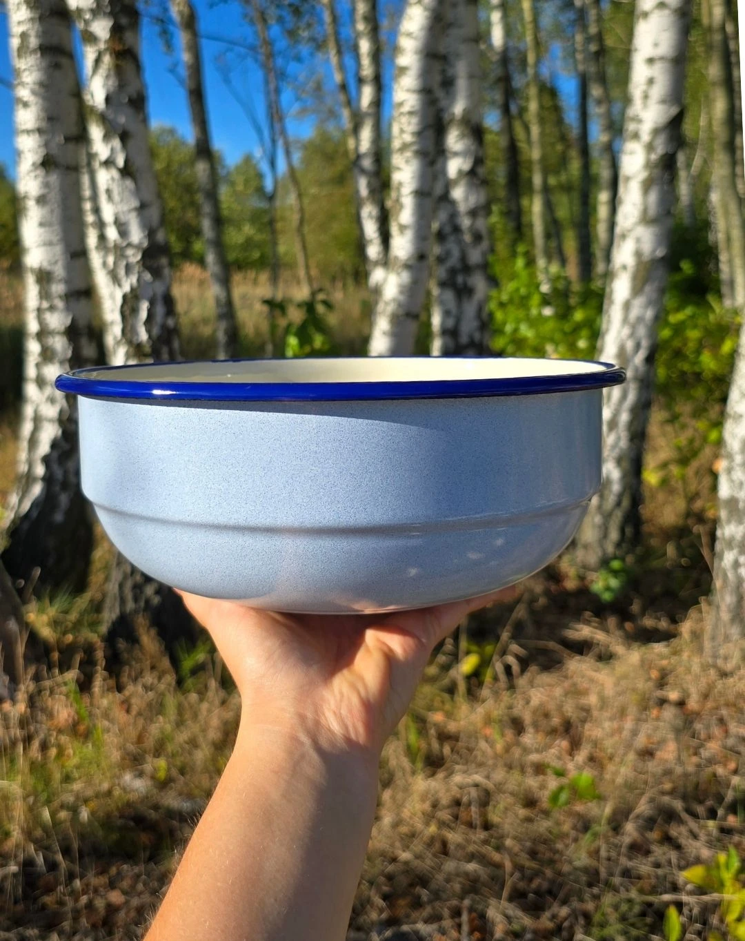 Miska Emaliowana ◦ duża ◦ 24 cm ◦ Błękitny piasek ◦ - obrazek 2