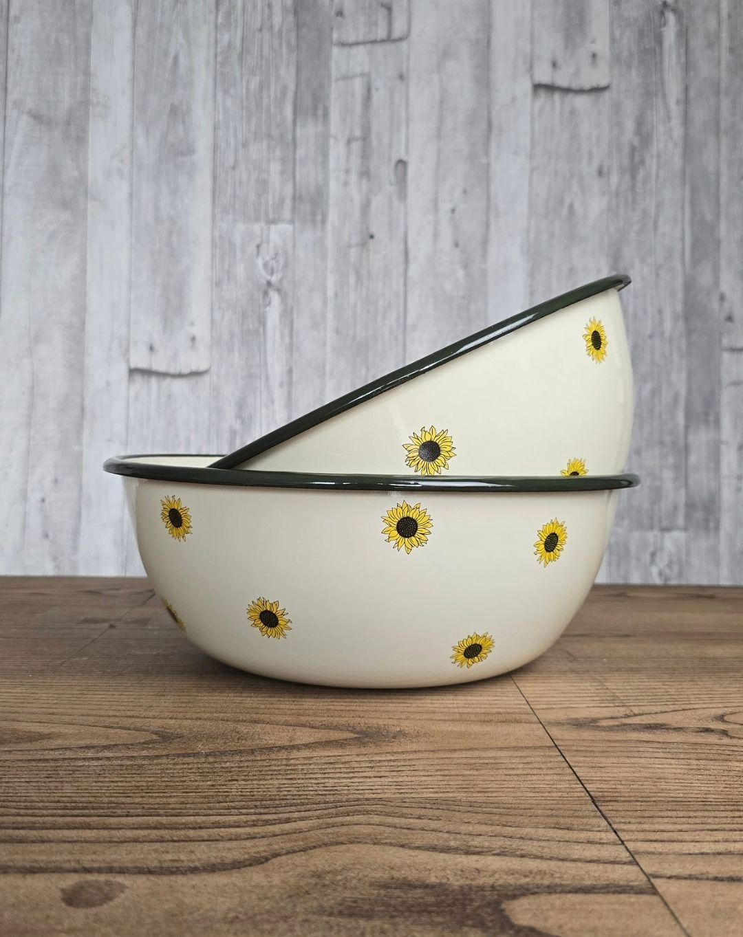 Miska Emaliowana ◦ bardzo duża ◦ 30 cm ◦ Słoneczniki ◦ - obrazek 2
