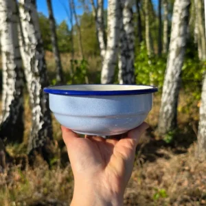 Miska Emaliowana ◦ mała ◦ 14 cm ◦ Błękitny piasek ◦