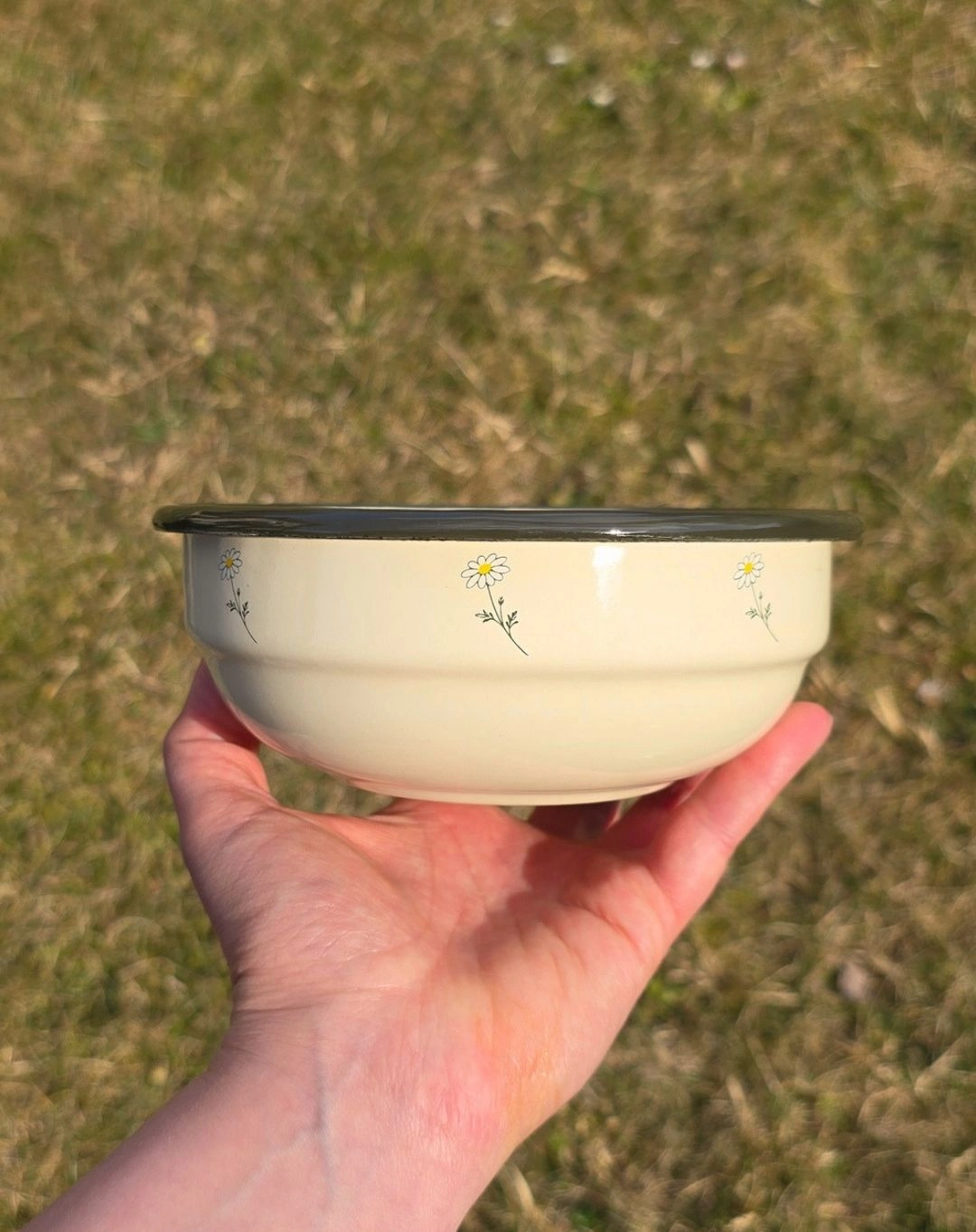 Miska Emaliowana ◦ mała ◦ 14 cm ◦ Rumianki ◦